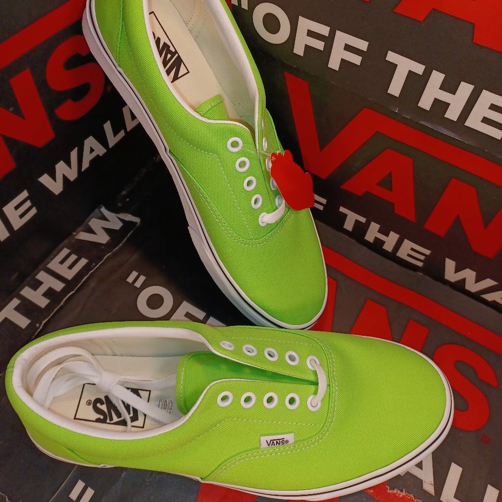 VANS Era Men's US Size 9.5/Women's 11 Neon Green Gecko / True White VN0A4U39WT5